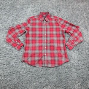 Jack Maverick Shirt Mens Medium Red Plaid Long Sleeve Slim Fit Cotton Button NWT
